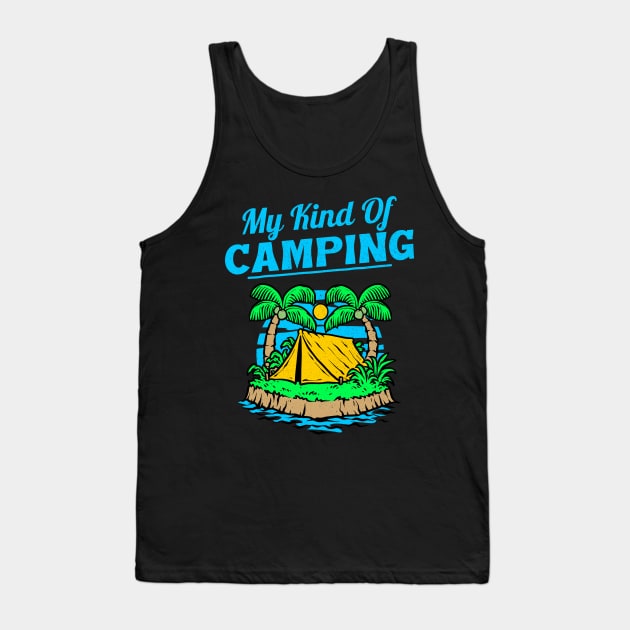 My Kind of Camping in the tropics tropical sunset and palm trees Tank Top by Joaddo